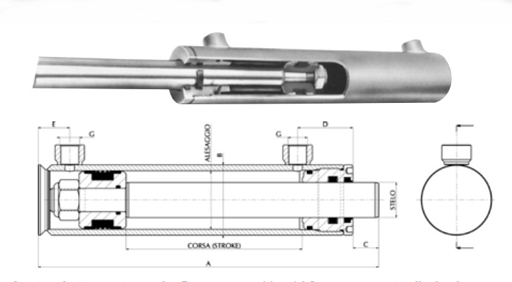 Hydraulikzylinder doppelwirkend 25-16-50 G1/4